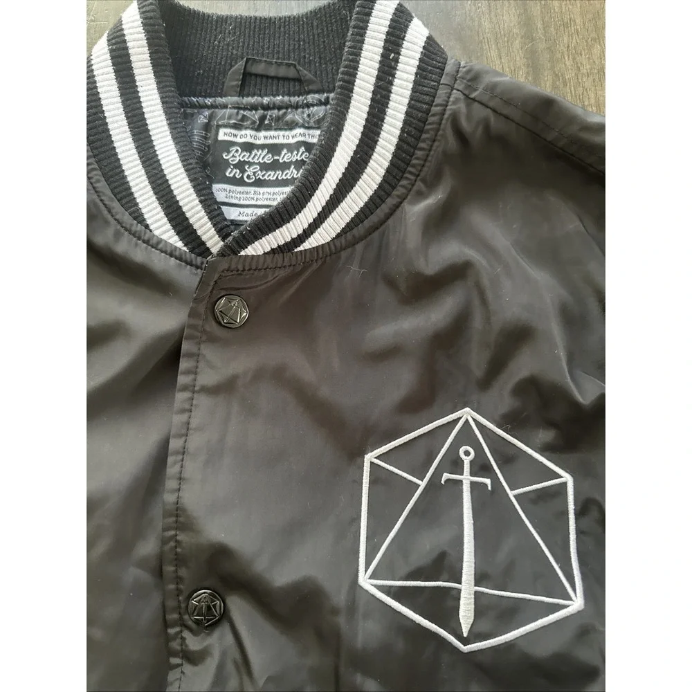 Rare Critical Role Official Take a Chance Roll the Dice Black Bomber Jacket Med